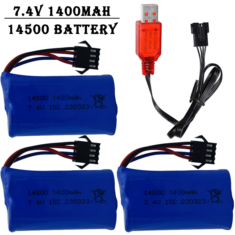 Rc Hobby Truck - 7.4V 1400mAh 14500 Lithium-Ion Battery/With SM4P