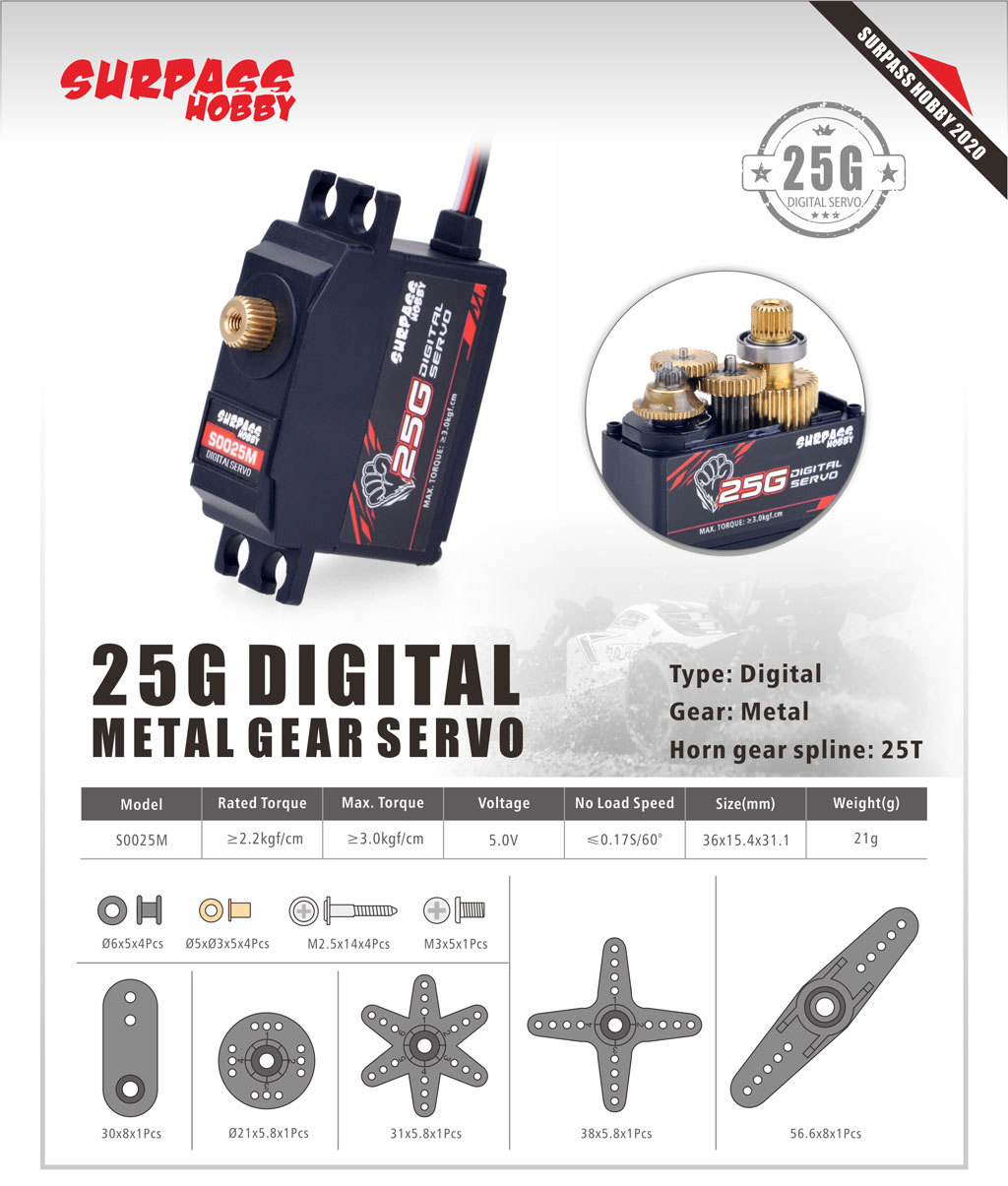5PCS Surpass Hobby S0025M Meta - Rc Hobby Wing review and price