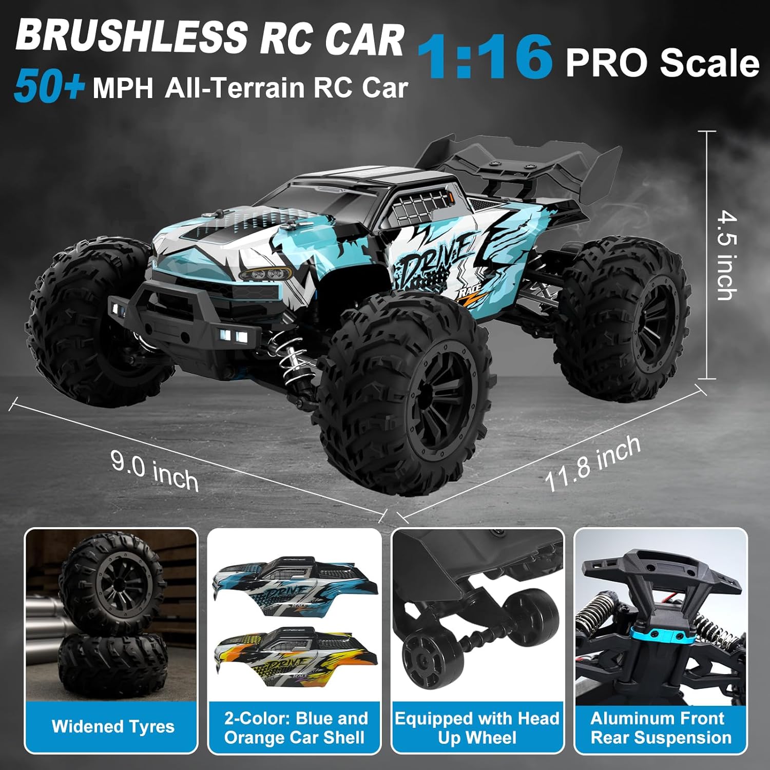 Brushless RC Monster Truck 1:1 - Rc Hobby Grade Monster Truck review and price
