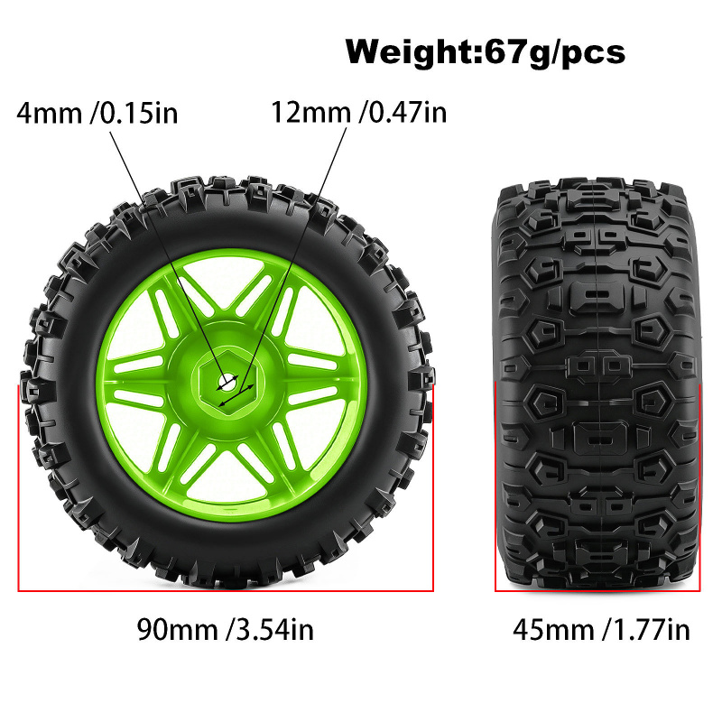 4PCS RC Monster Truck Wheels T - Rc Hobby Truck review and price