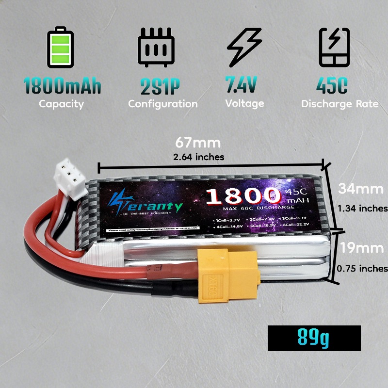 TERANTY 2S 3S 4S 1800mAh Lipo  - Rc Hobby Truck review and price